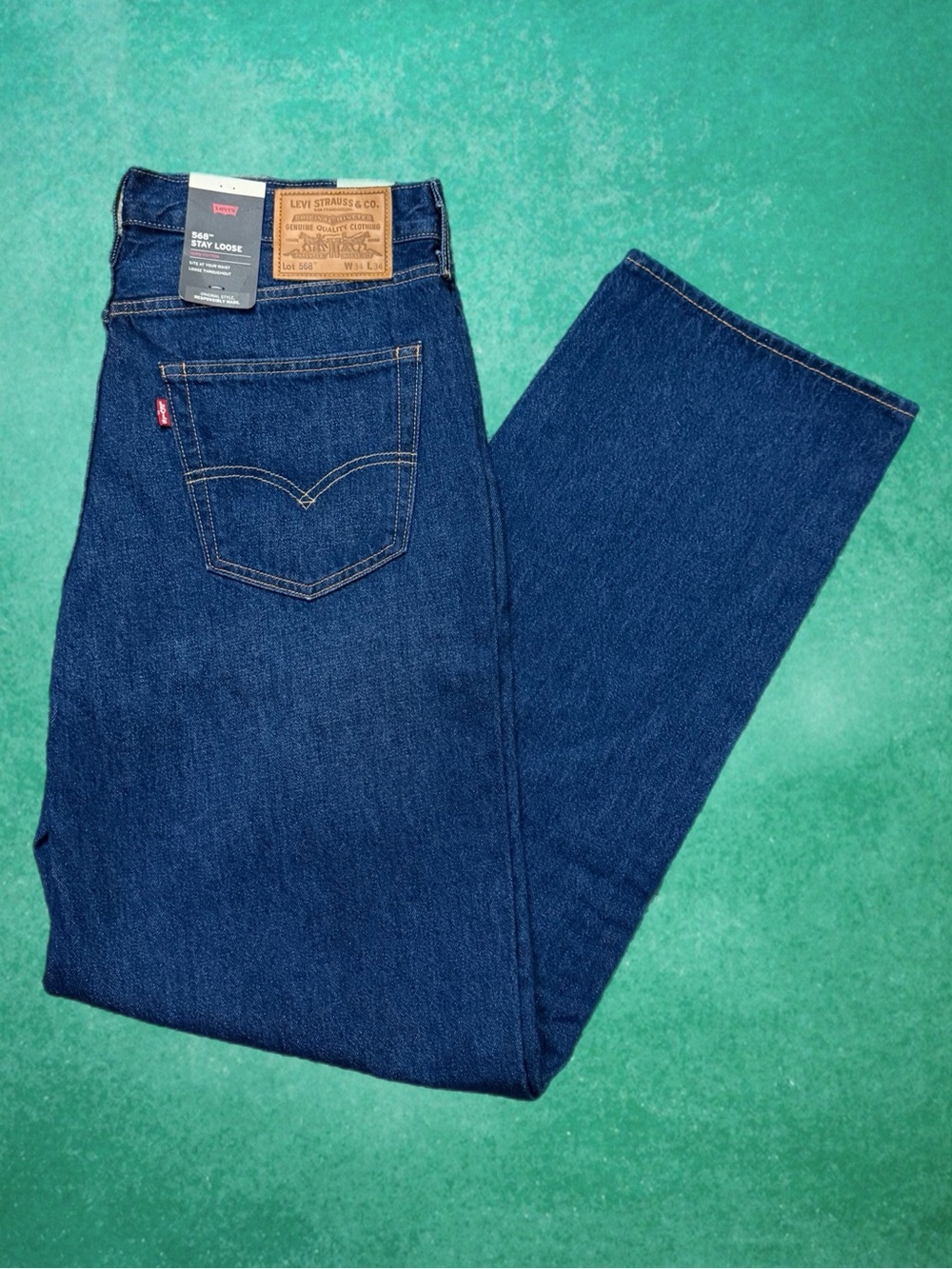 Levis Premium 568 Stay Loose Dark Wash Jeans